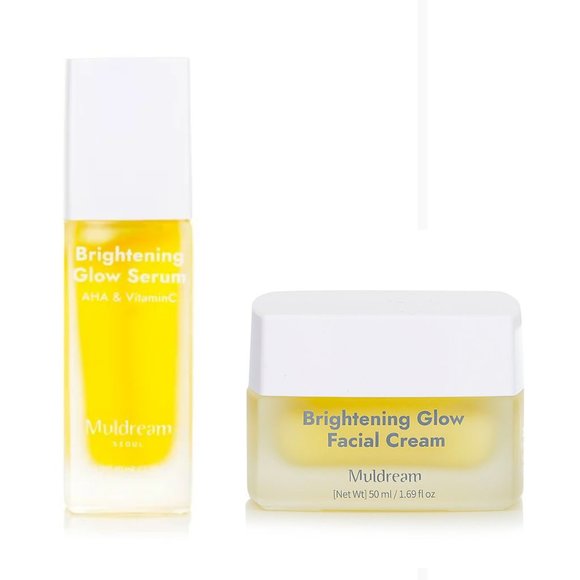 Bundle 2pc New Korean Muldream Brightening Glow Facial Cream + Serum k-Beauty